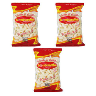 KIT C/ 3 BISCOITOS DE POLVILHO TRADICIONAL 100G em Oferta na Shopee