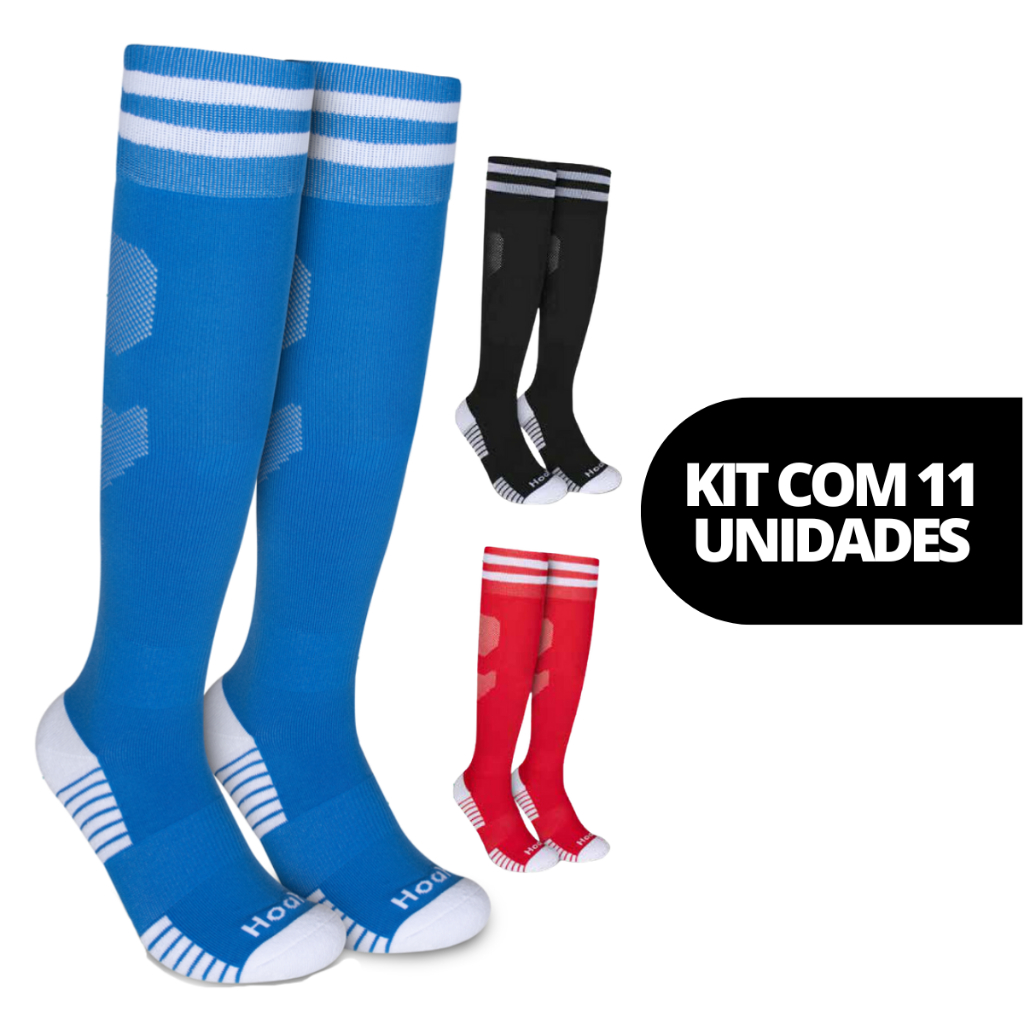 Meia De Futebol Futeba Time Completo 11 Jogadores Cano Longo Alto Algodão