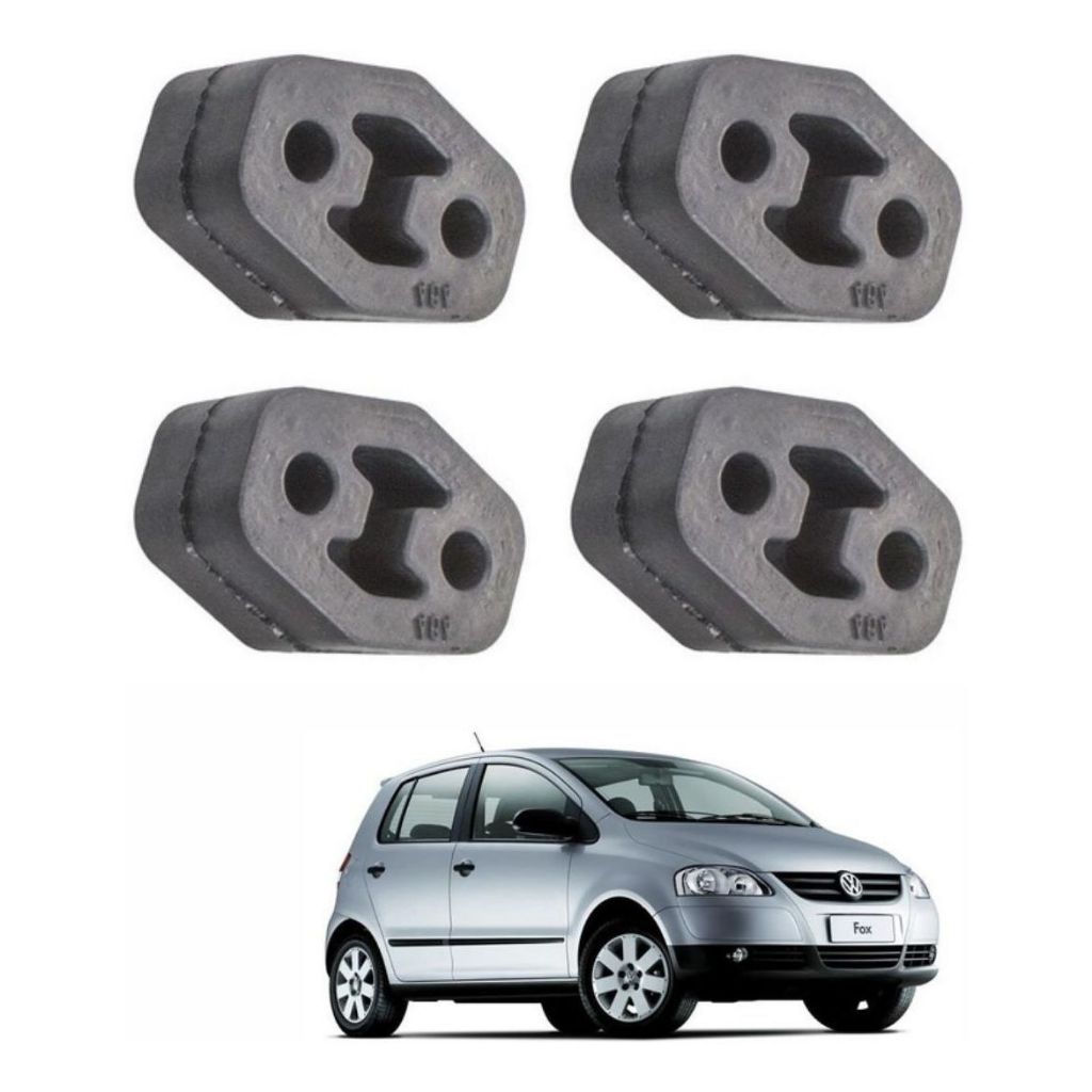 Kit 4 Coxim Borracha Escapamento Fox 2004 Em diante polo 2002 em diante 6JO253144