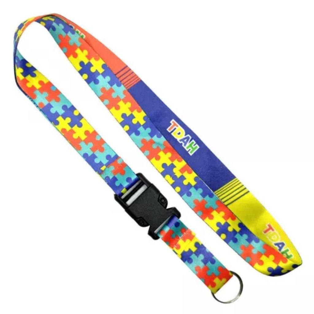 Chaveiro Cordão Pescoço Dupla Face Autismo E Tdah em Oferta na Shopee