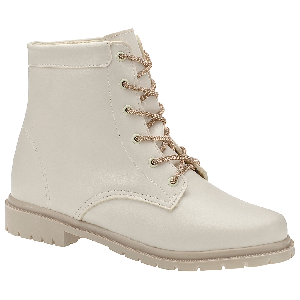 Bota Feminina Coturno Tratorado Cano Curto Medio Brilho Confortável Moda Inverno Tendência Blogueira