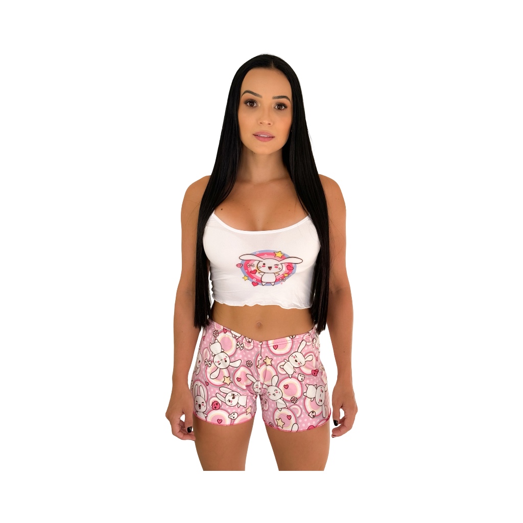 Kit 5 Pijamas Baby Doll Short Doll Blogueirinha Estampados - Women Clothes