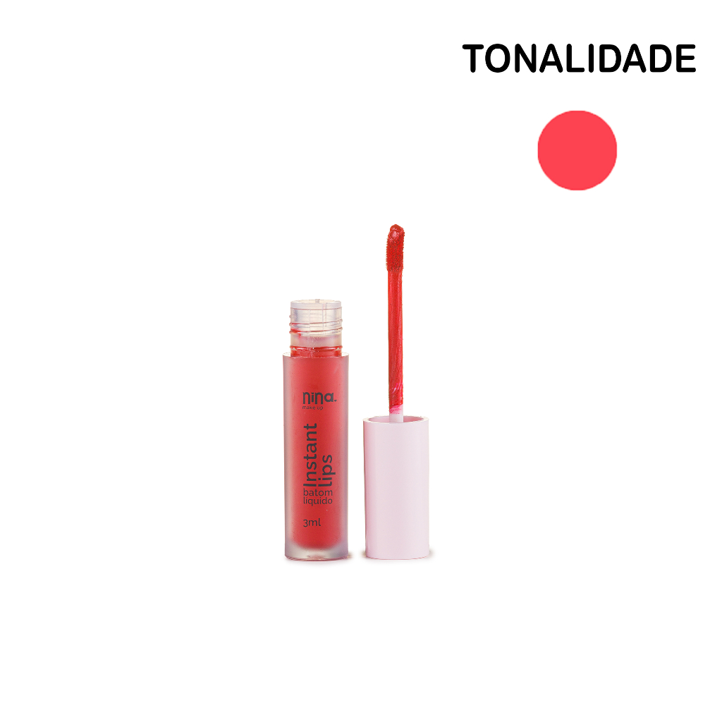 Batom Líquido Instant Lips - Rubi- Nina Make Up