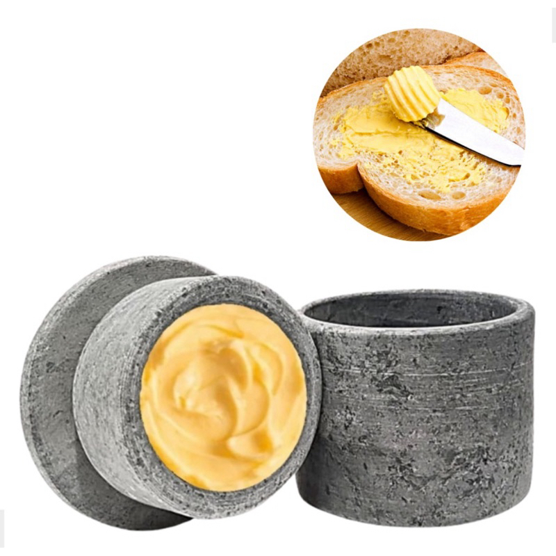 Manteigueira Francesa Rústica Natural  De Pedra Sabão em Oferta na Shopee