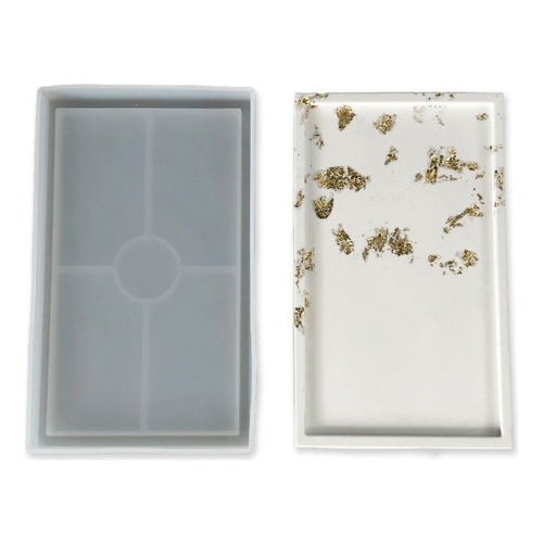 Molde Silicone Bandeja Retangular Resina Gesso Cimento