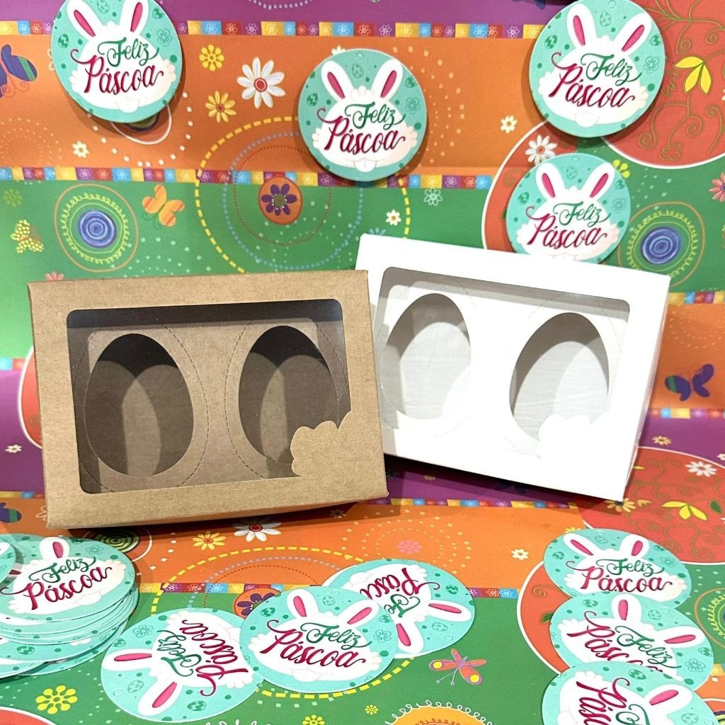 10 Unidades Caixa Para Ovo De Colher Pascoa Caixa Degustação  com berço 1 e 2 cavidades em Oferta na Shopee