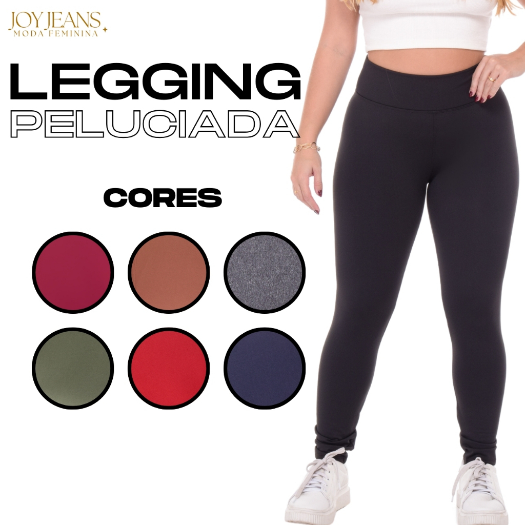 Calça Legging Flanelada Cintura Alta Leg Grossa Peluciada Forrada Por Dentro Costura Reforçada Térmica