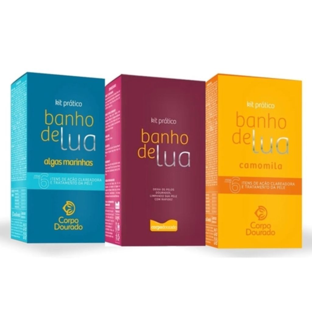 Kit de Banho Prático Corpo Dourado Banho de Lua 300g Pêlo Dourado em Oferta na Shopee