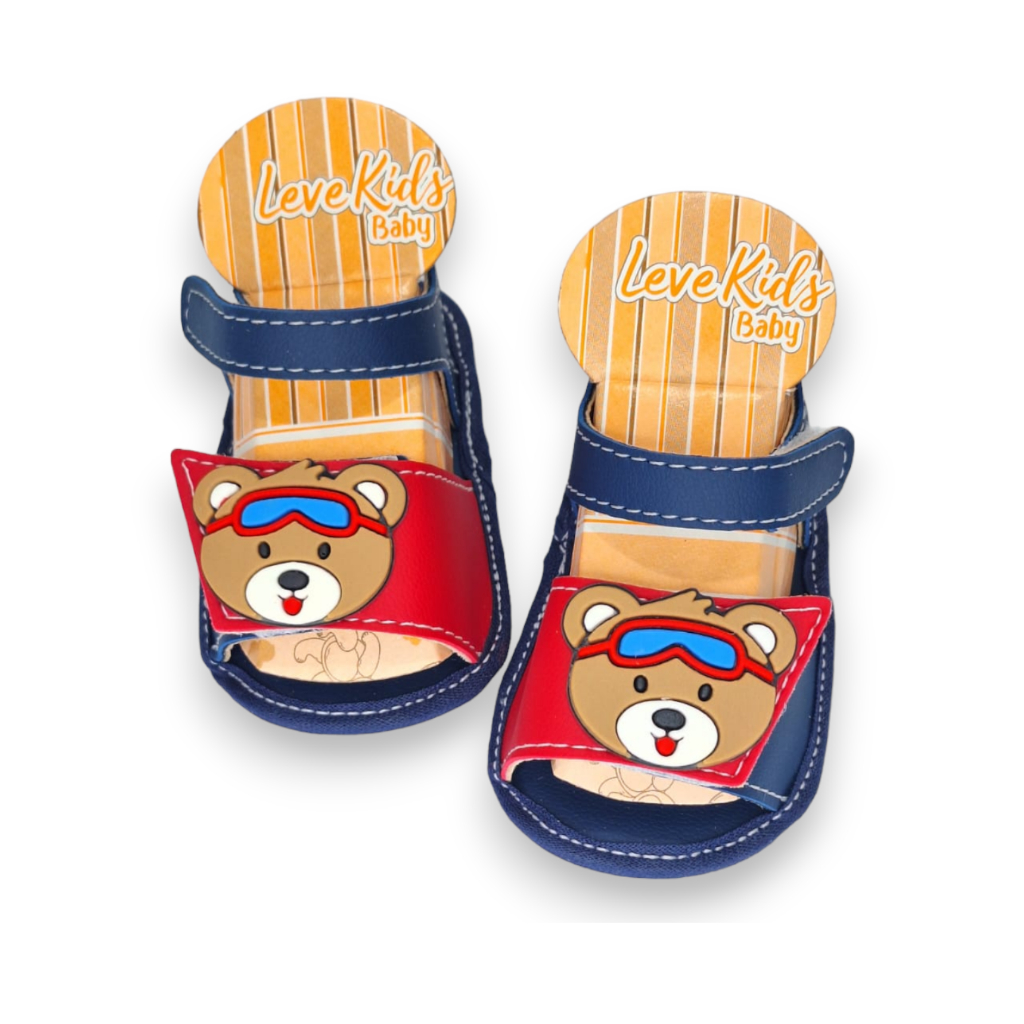 Sandália infantil menino masculino bebe recém nascido ajuste fácil calçar ursinho estiloso 13 ao 18 em Oferta na Shopee