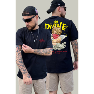 Camiseta Masculina Minimalista Anjo AK-47 Metralha Cupido Money Thug Life em Algodão em Oferta na Shopee