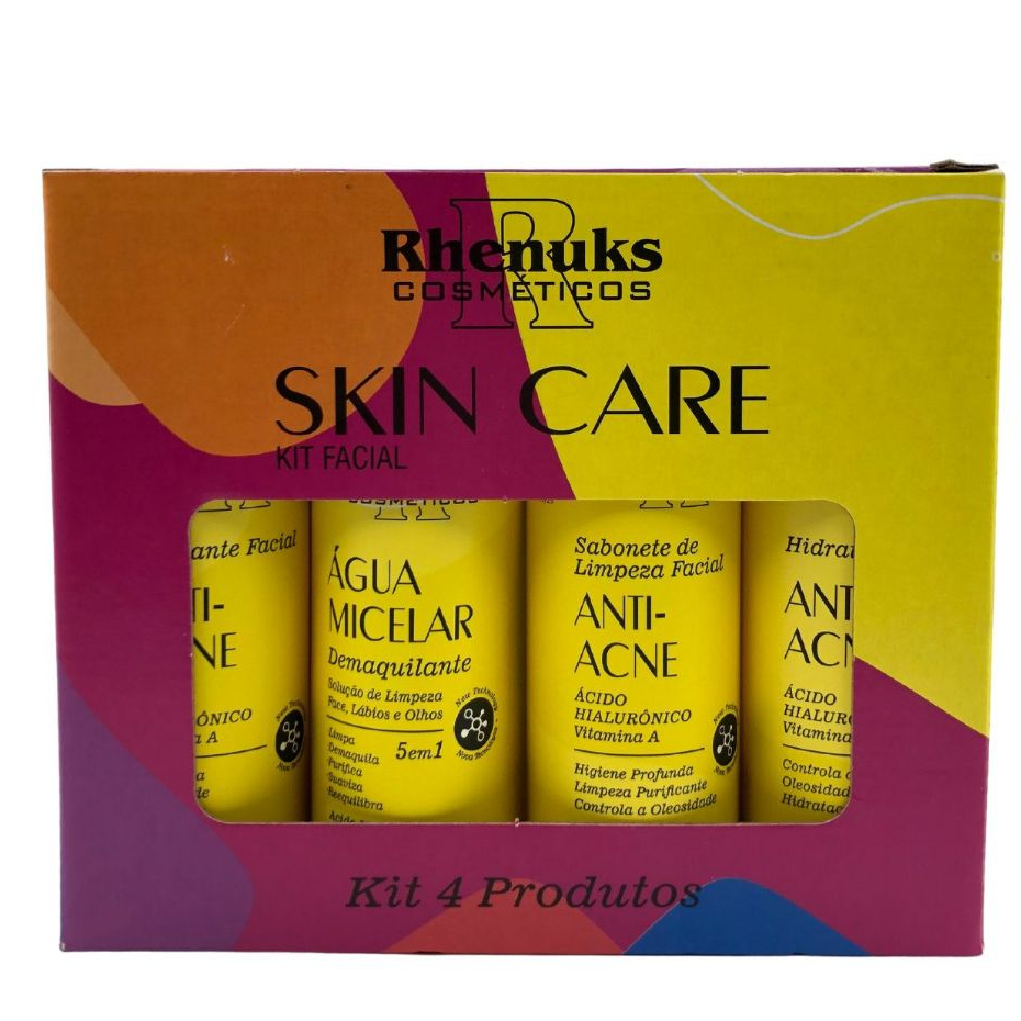 Kit Tratamento Facial Skin Care Anti Acne Rhenuks 200 ml