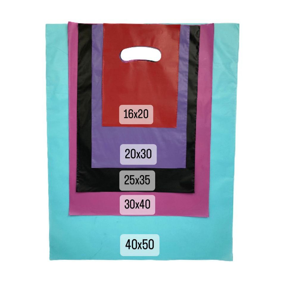 50 SACOLAS PLÁSTICA 16x20 / 20x30 / 25x35 / 30x40 / 40x50 - Boca de palhaço / Boca Triste -  Loja em Oferta na Shopee