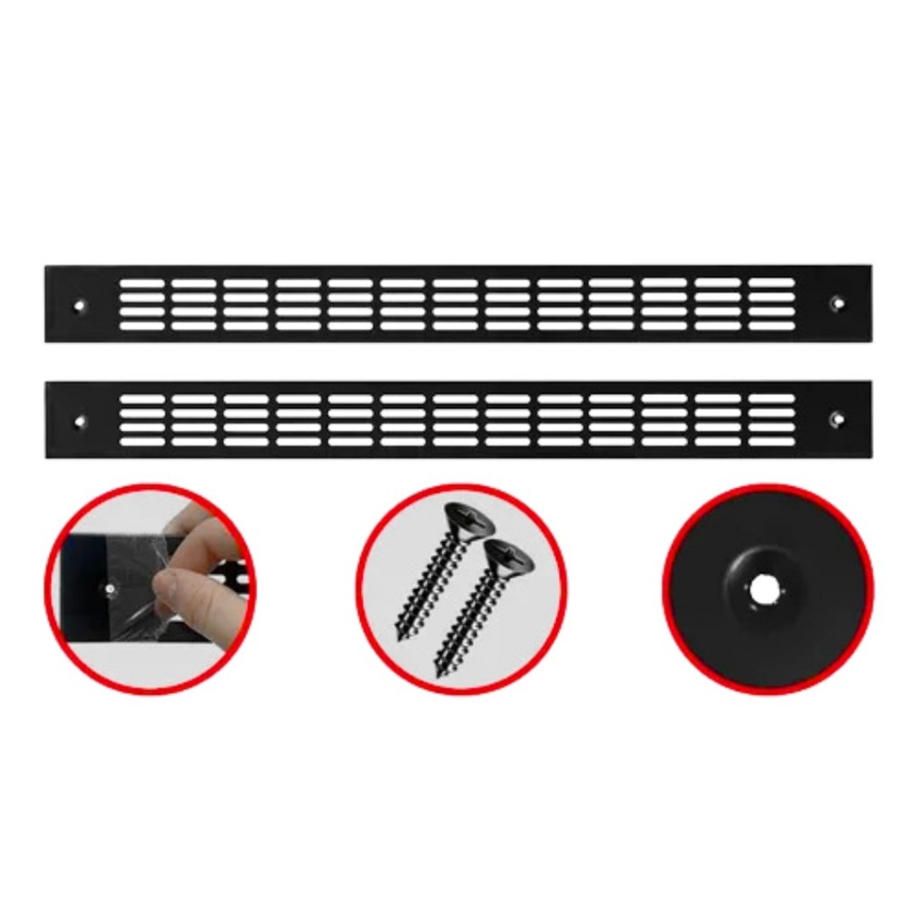 Kit 2 Grades de Ventilação Forno de Embutir Preta Safanelli