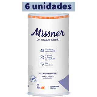 Fita Microporosa 10cm x 10m Branco/Bege - 6 unidades - Missner em Oferta na Shopee