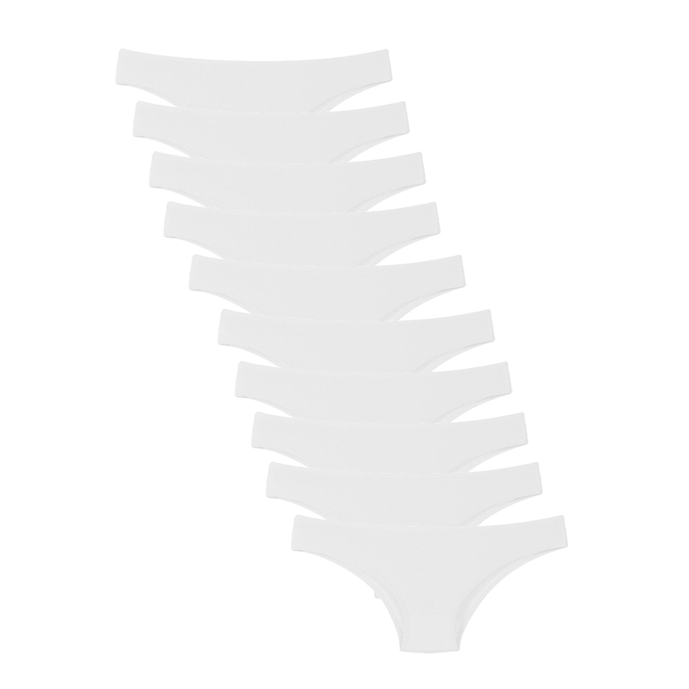Kit 10 Calcinhas Algodao Tanga Branca - A10 em Oferta na Shopee