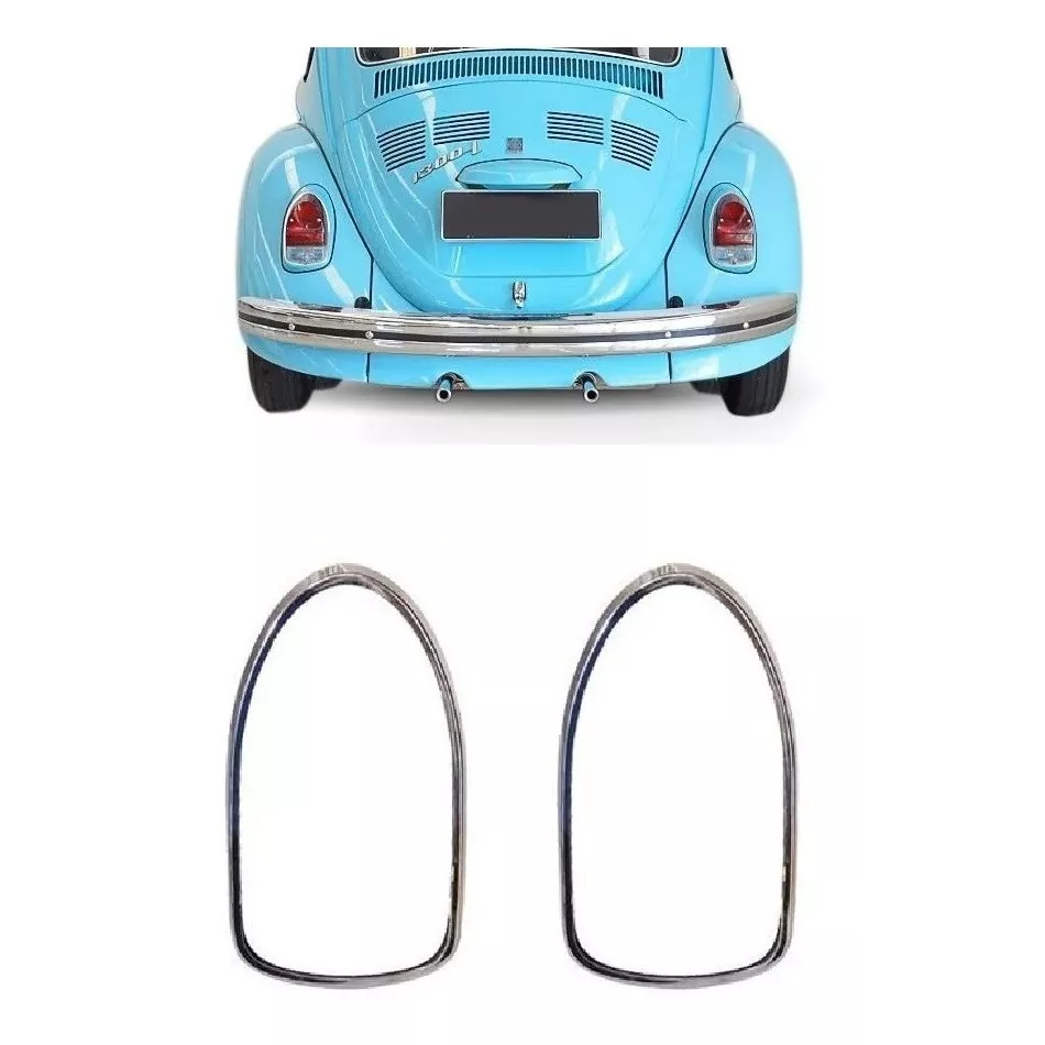 Par Aro Da Lanterna Traseira Fusca 1300 1500 Fuscão - Cromado em Oferta na Shopee
