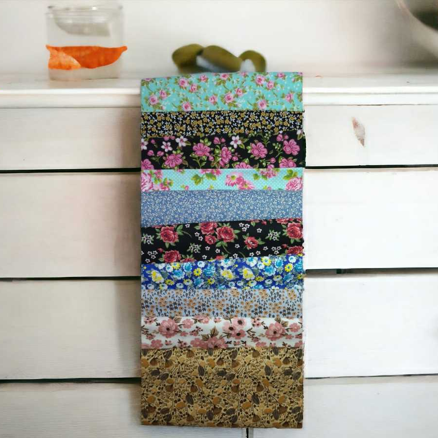 Tecido Tricoline 100% Algodao Estampado Kit Com 10 Peças 30cm X 1 Mt