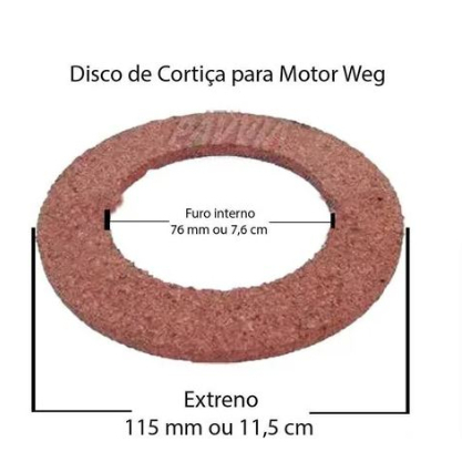 02 Disco de Cortiça para Motor WEG