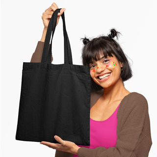 Bolsa Sacola Ecobag Com e Sem Zíper de Brim Algodão Preto Colorido Altamente Resistente Sustentável em Oferta na Shopee