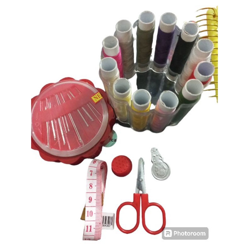 kit costura,agulha para costura,linha,agulha passador de linha,fita métrica,kit alfaiate