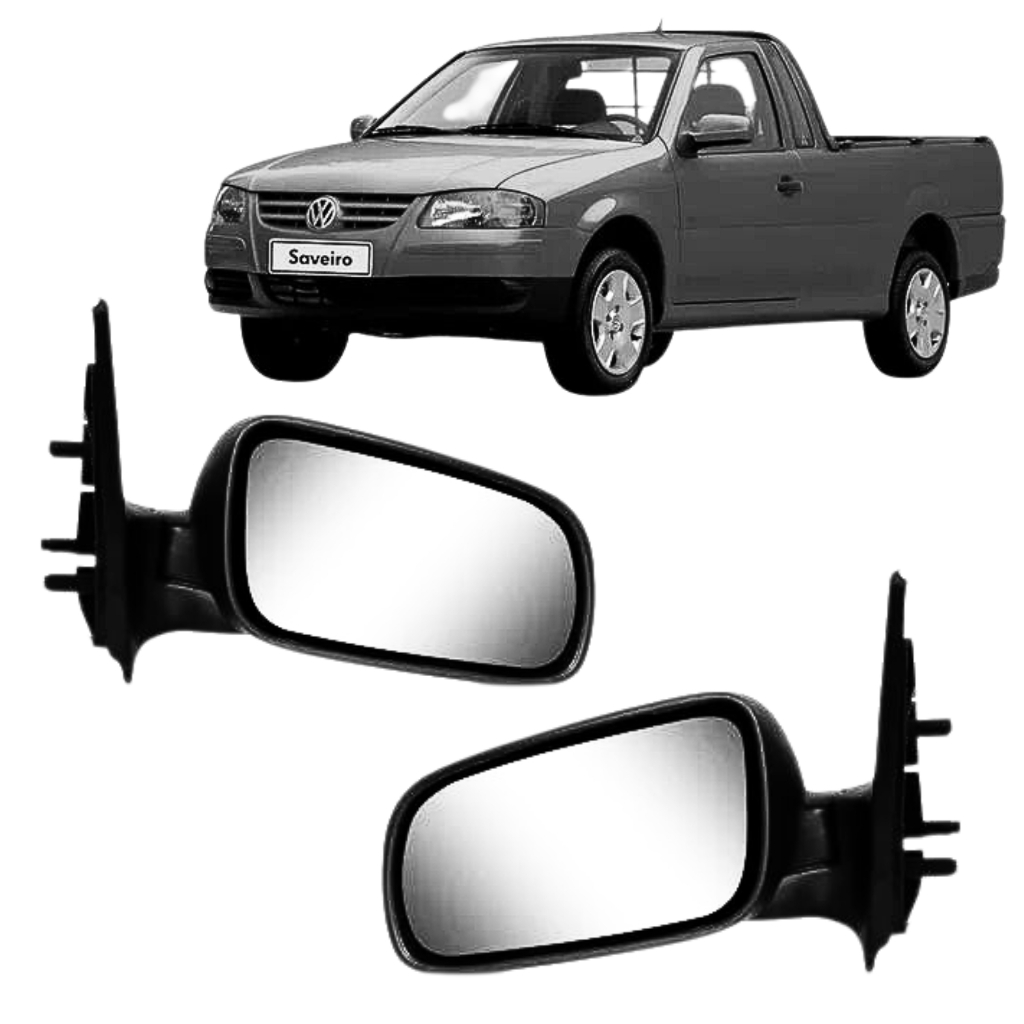 Par Retrovisor Gol Parati Saveiro G3 G4 99 2000 2001 2002 2003 2004 2005 2006 2007 2008 2009 2010 4 Portas Sem controle