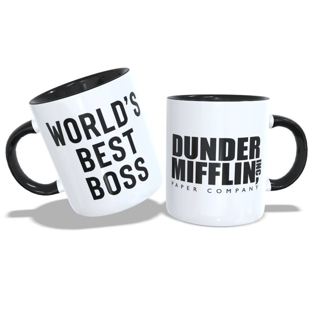 Caneca Worlds Best Boss Dunder Mifflin Paper Company Série The Office