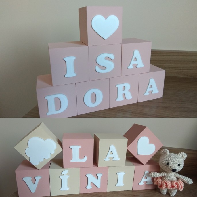 Cubos Infantil Dado Mdf Letra Nome Bebê Dm Terra Brasil Quarto Decoração Dado Letra