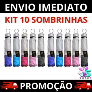 Kit 10 Sombrinhas Guarda Chuva Dupla Face Colorida Liso Proteção contra Raios UV Contra Vento em Oferta na Shopee
