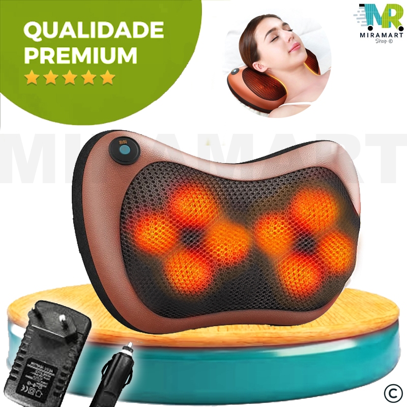 Massageador Elétrico De Casa 110V Veicular Carro P/ Lombar Pescoço Pés Shiatsu  infravermelho rotatorio terapia