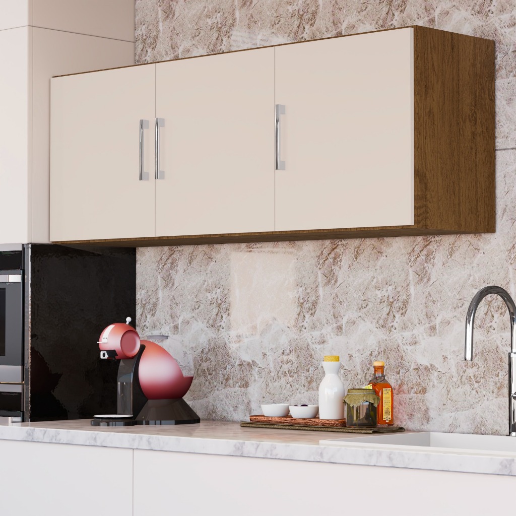 Armário De Cozinha Banheiro Área Serviço 3 Portas 1.20 Multiuso Casa Envio Imediato - SHARK MOVEIS