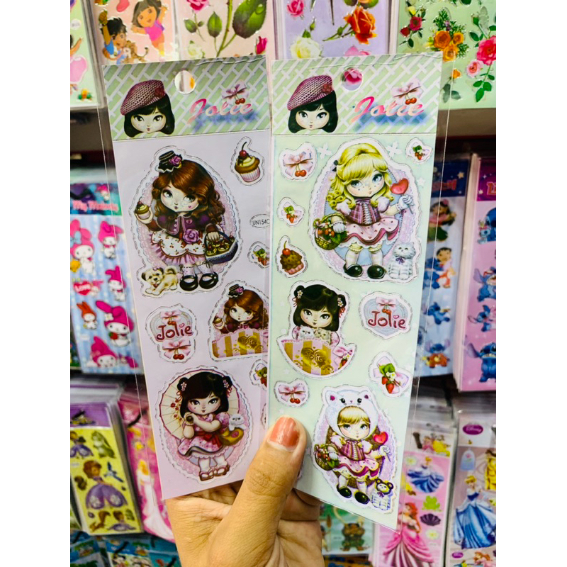 kit de cartelas de adesivos jolie sticker cartela de adesivos figurinha lembrancinha escola joly