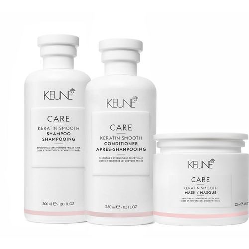 Keune Care Keratin Smooth Shampoo 300ml + Condicionador 250ml + Máscara 200ml