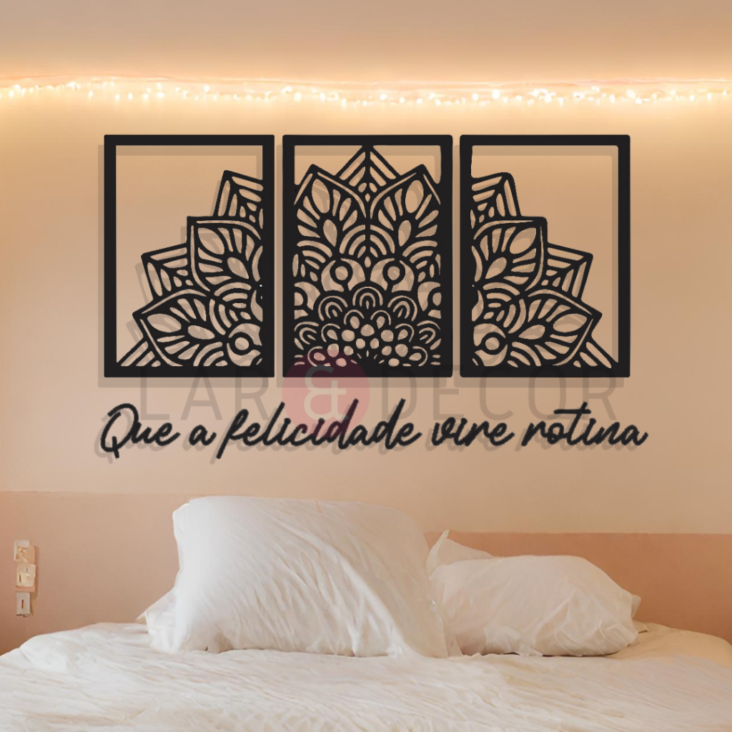 Quadros Decorativos Quarto Casal Grande MDF Vazado Decoração Casa Com Frase em Oferta na Shopee