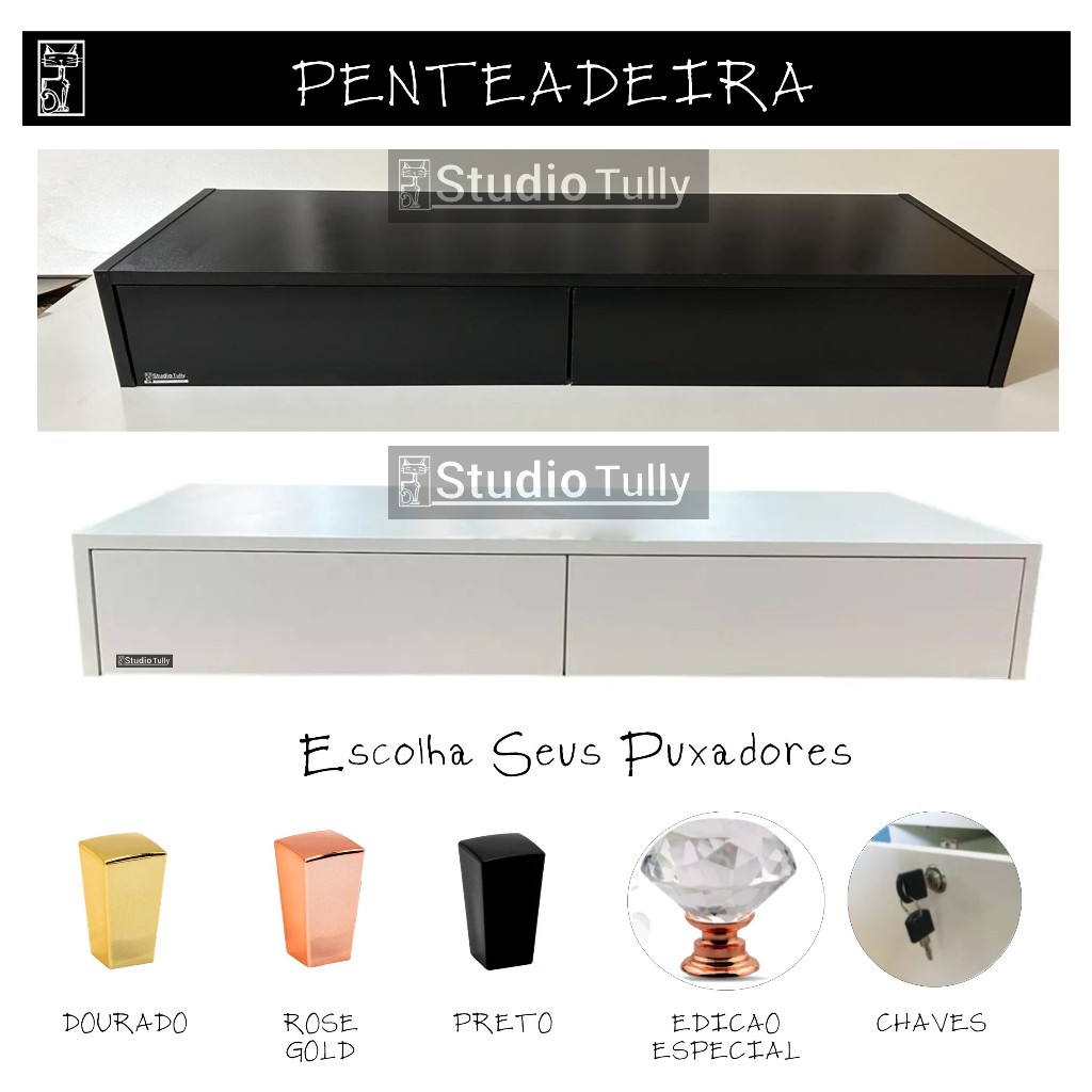 Penteadeira Camarim Bancada Escrivaninha Suspensa - Qualidade Planejado