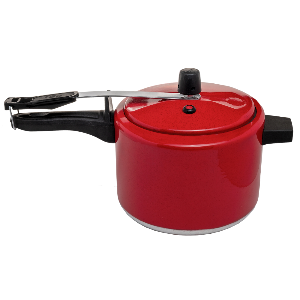 Panela de Pressão 4,5 L Alumínio Vermelho Pintado ASJ Inmetro