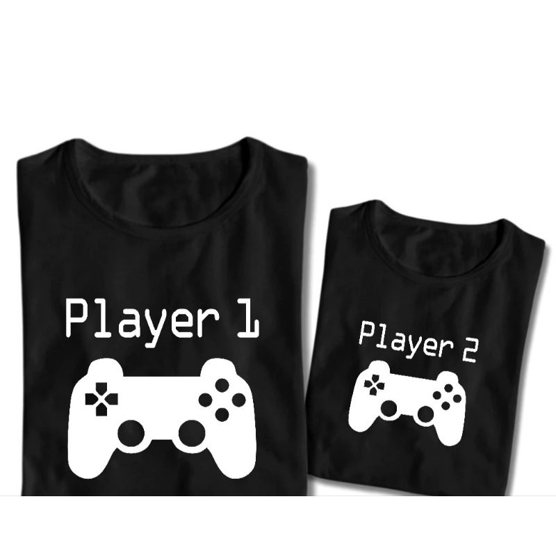 Kit Casal Player 1 Player 2 Video Game Camisetas Frases Engraçadas Camisa 100 %Algodão Mozao Dia Dos Namorados Festa Fechamento Meme Humor Blusa Casual Estampada Básica Tumblr Promoção Masculina Feminina Preta Comemoração Amigos Conjunto Unissex T-shirt