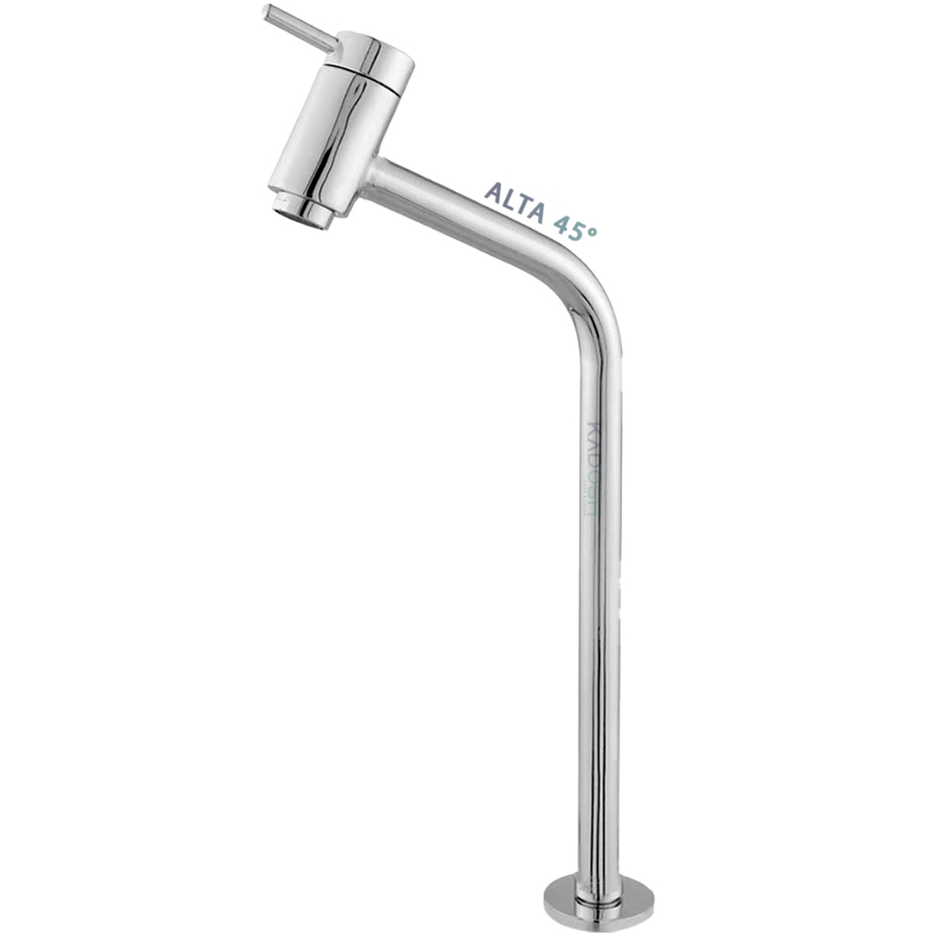 Torneira Lavatório Link 45° Cuba Alta Pia Sobrepor Banheiro Metal Inox Cromada Bica Lavabo