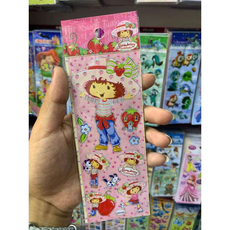 kit de cartelas de adesivos da moranguinho - figurinha - lembrancinha cartela de adesivo infantil escola menina em Oferta na Shopee