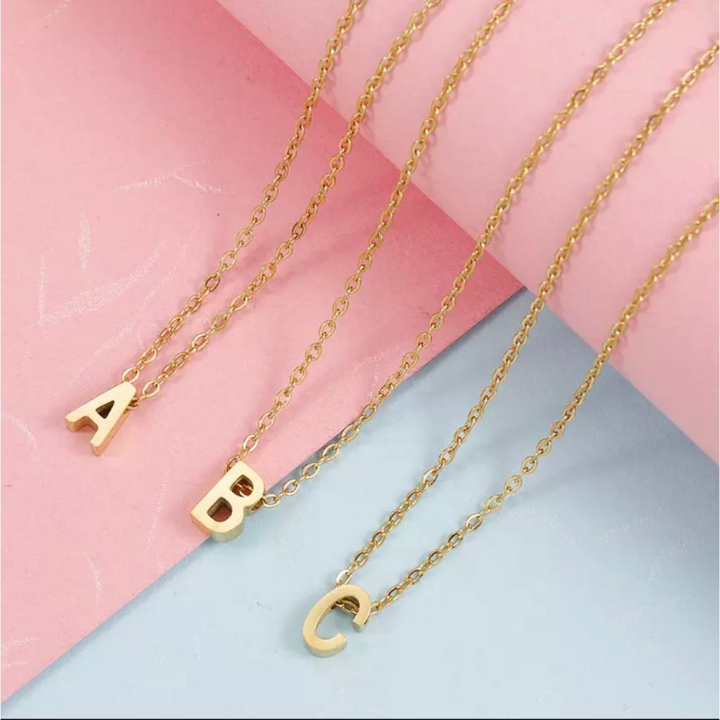 Colar De Letra Inicial nome Dourado/Prata Banhado Ouro 18K Aço Inoxidavel 316L Chocker Corrente Cartier A-W Feminino45Cm