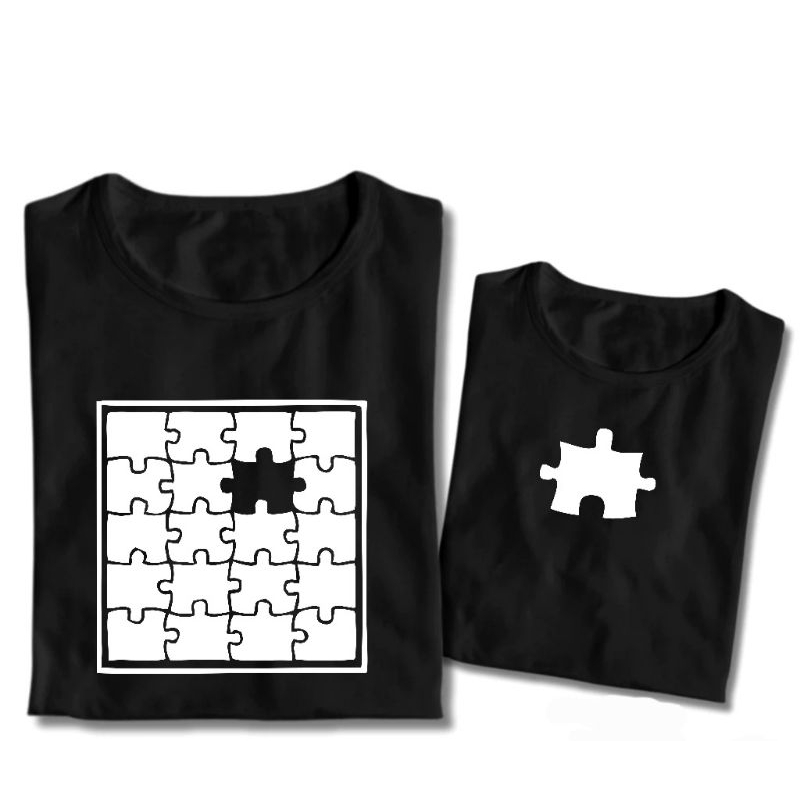Kit Casal Quebra Cabeça Minha Peça Camisetas Frases Engraçadas Camisa 100 %Algodão Mozao Dia Dos Namorados Festa Fechamento Meme Humor Blusa Casual Estampada Básica Tumblr Promoção Masculina Feminina Preta Comemoração Amigos Conjunto Unissex T-shirt