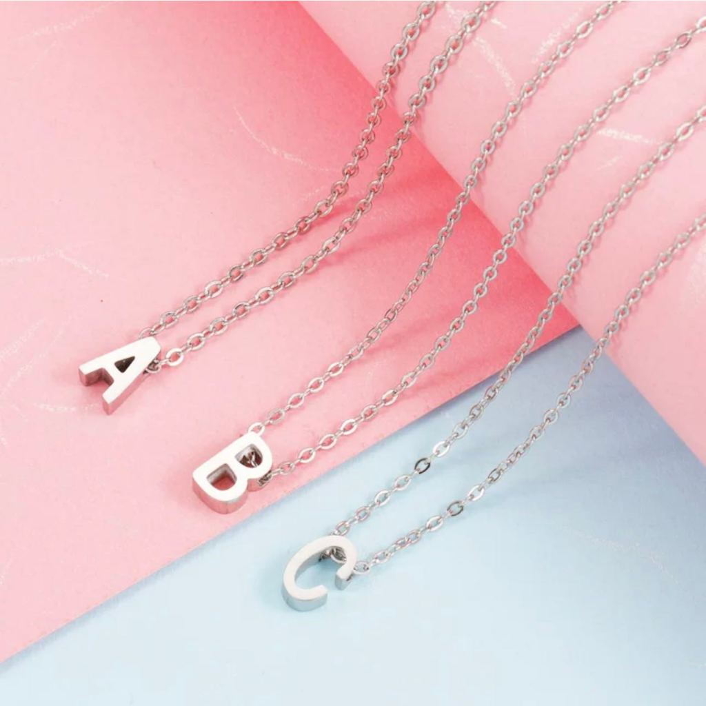 Colar De Letra Inicial nome Prata Aço Inoxidavel 316L Chocker Corrente Cartier A-W Feminino 45Cm Corrente de Letras em Oferta na Shopee