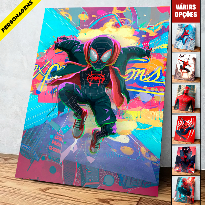 Placas Decorativas Quadros Homem Aranha 01 a 31, Spiderman, Venom, Miles Moralles, Avengers, A4 MDF