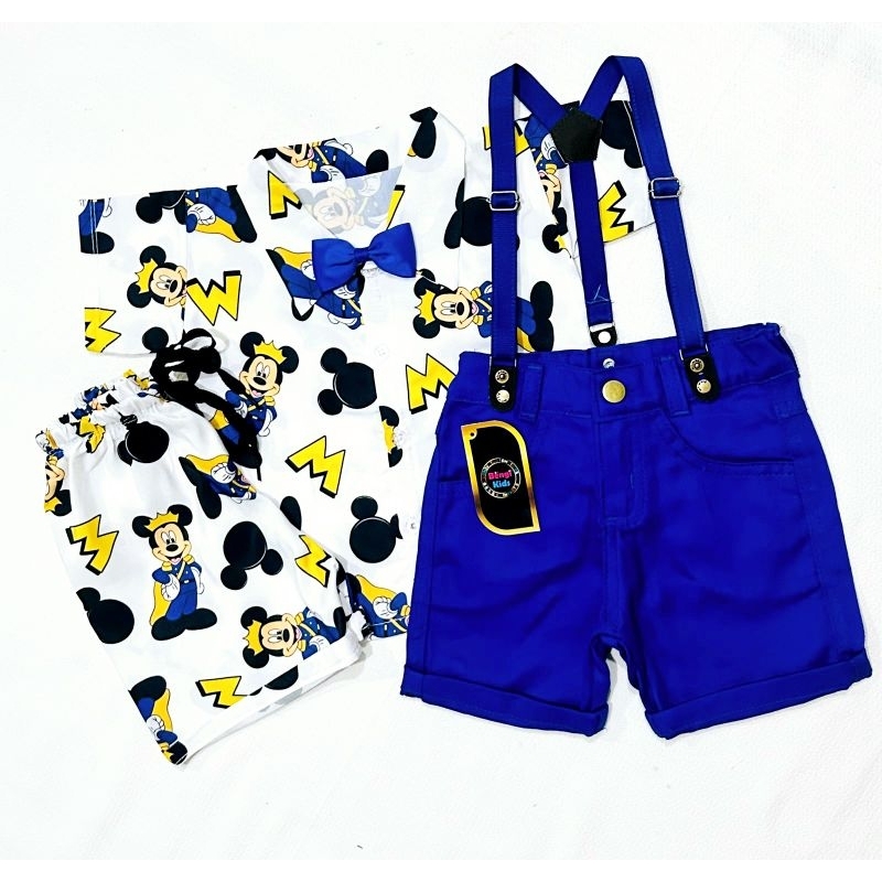 CONJUNTO TEMÁTICO LOOK 2 EM UM MICKEY REALEZA ANIVERSÁRIO INFANTIL