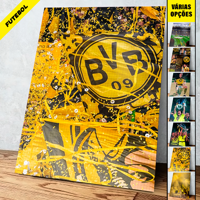 Placas Decorativas Quadros Borússia Dortmund 01 a 30, Reus, BVB, YellowWall, Duna Park 20x28 A4 MDF