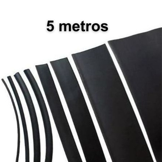 5 Metros Espaguete Tubo Isolante Termo Retratil 1-4mm Pt em Oferta na Shopee