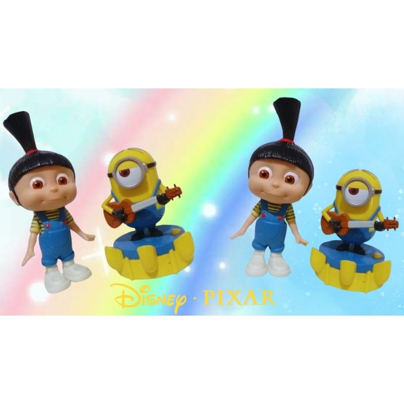 2 Bonecos Disney Meu Malvado Favorito Minion Dave E Agnes 17cm