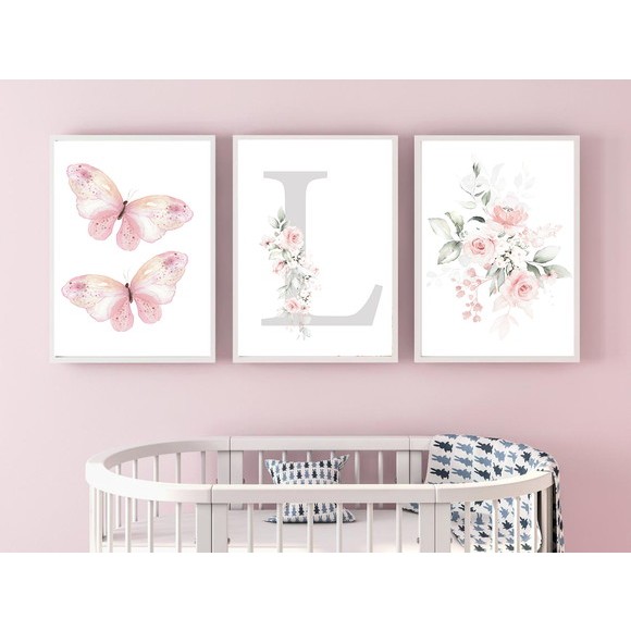 Quadro personalizado infantil com a LETRA INICIAL DO NOME bebê criança quadros decorativos quarto