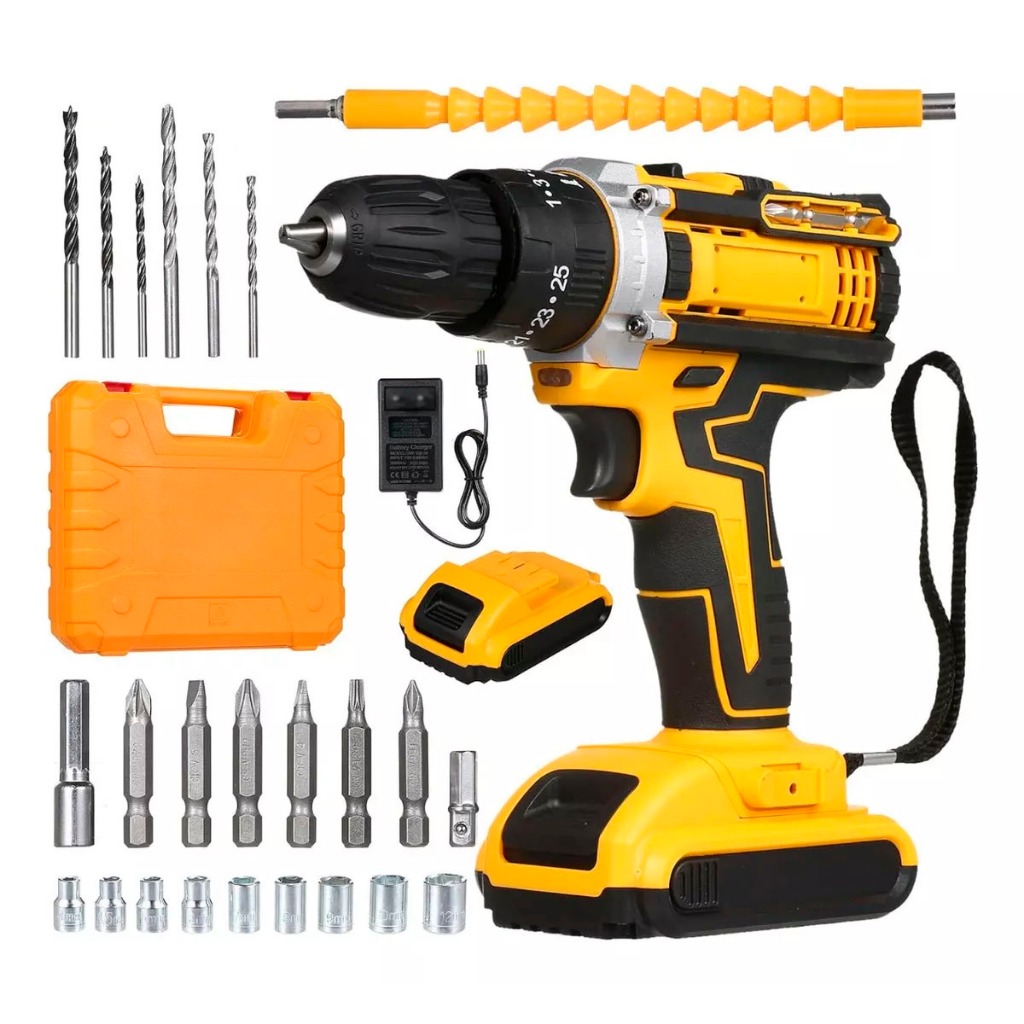Parafusadeira Furadeira 36v Bivolt 2 Baterias Profissional