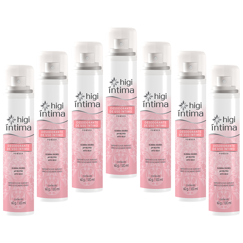 Desodorante Íntimo Daxx Higi Íntima Powder pH Neutro Kit 7Un
