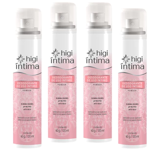 Desodorante Íntimo Daxx Higi Íntima Powder pH Neutro Kit 4Un